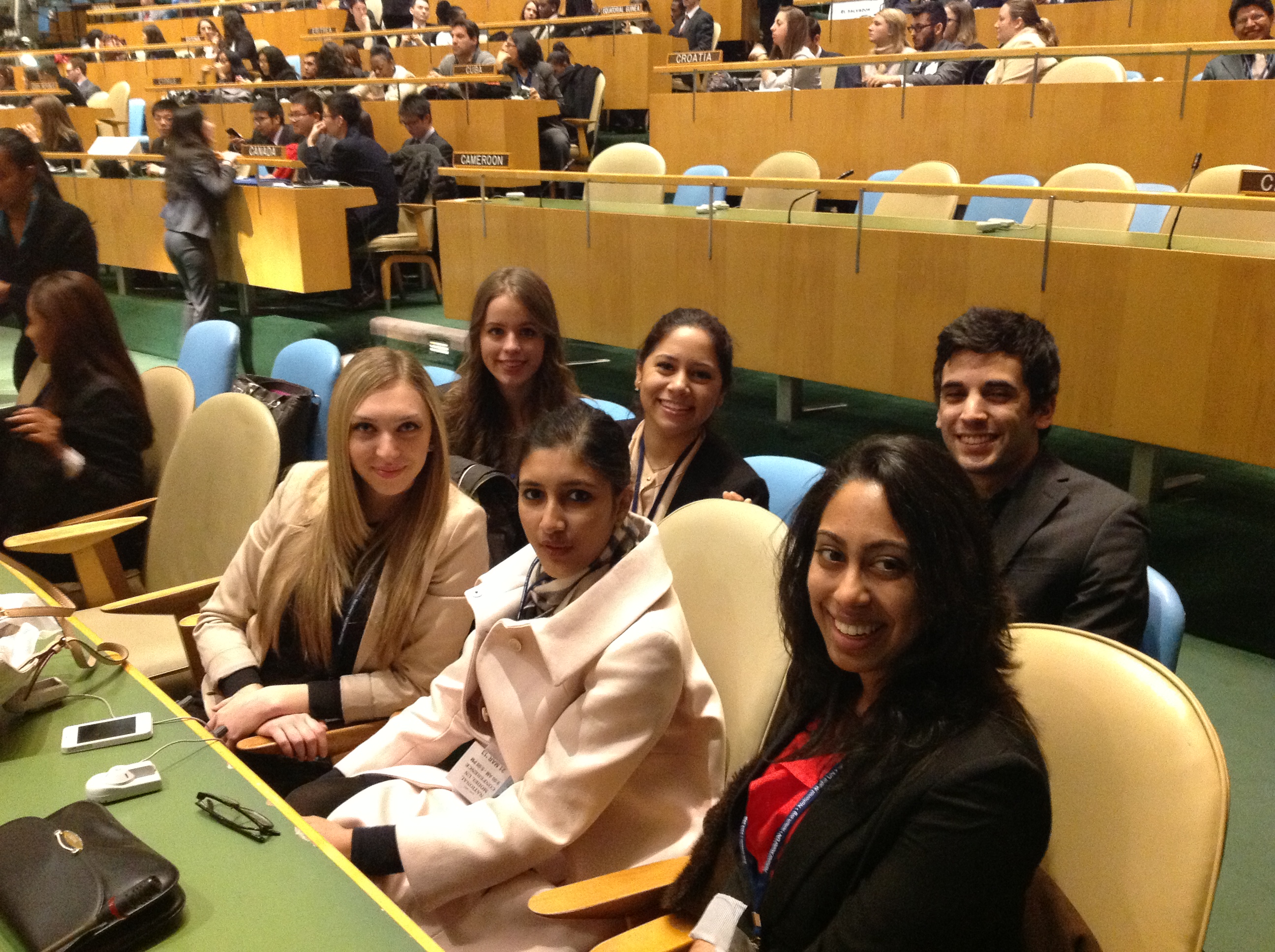 Pace University New York City students in the General Assembly Room at the 2013 National Moden UN Conference.
