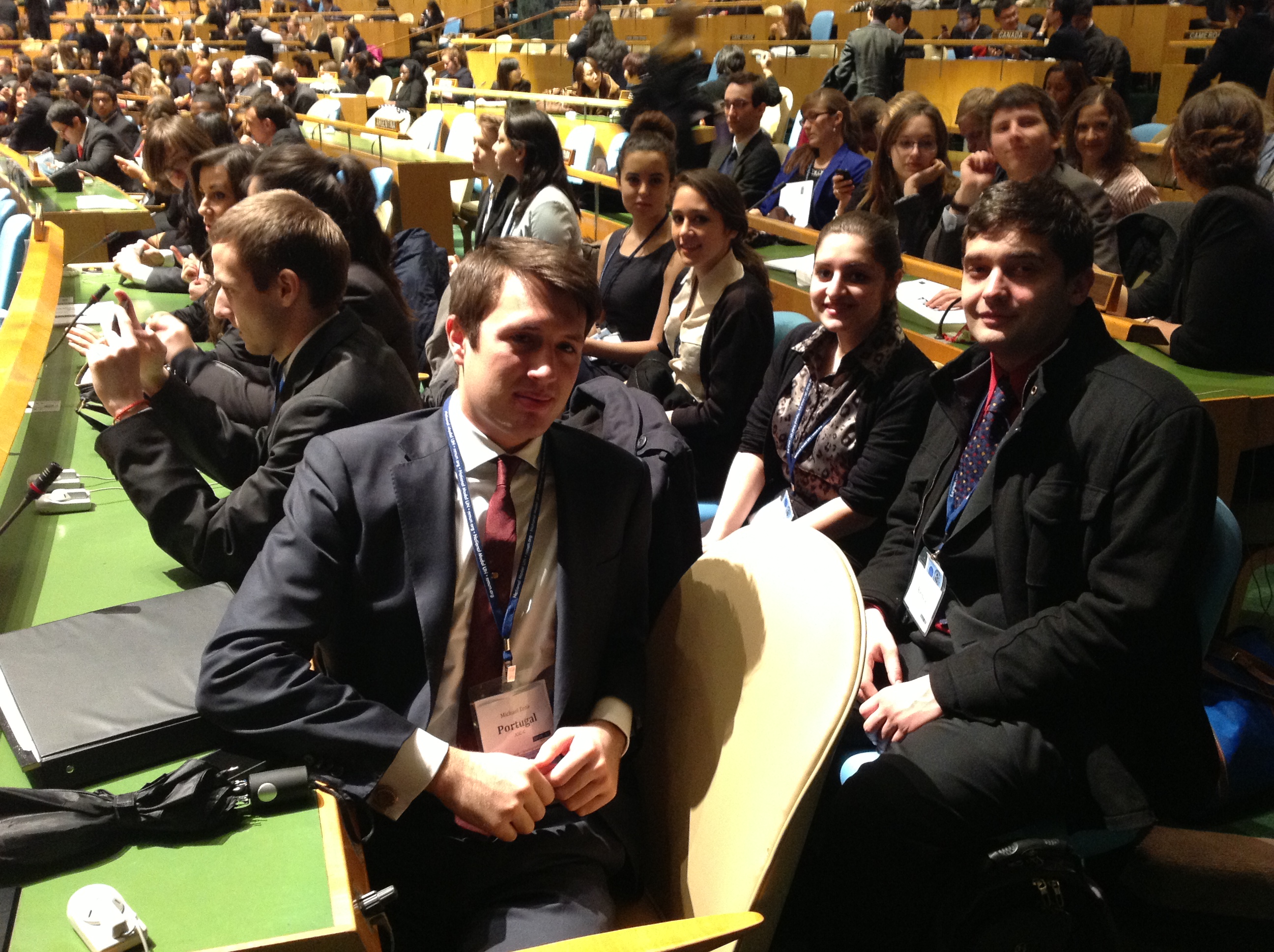 Pace University students in the General Assembly Room at the 2013 National Model United Nations conference.