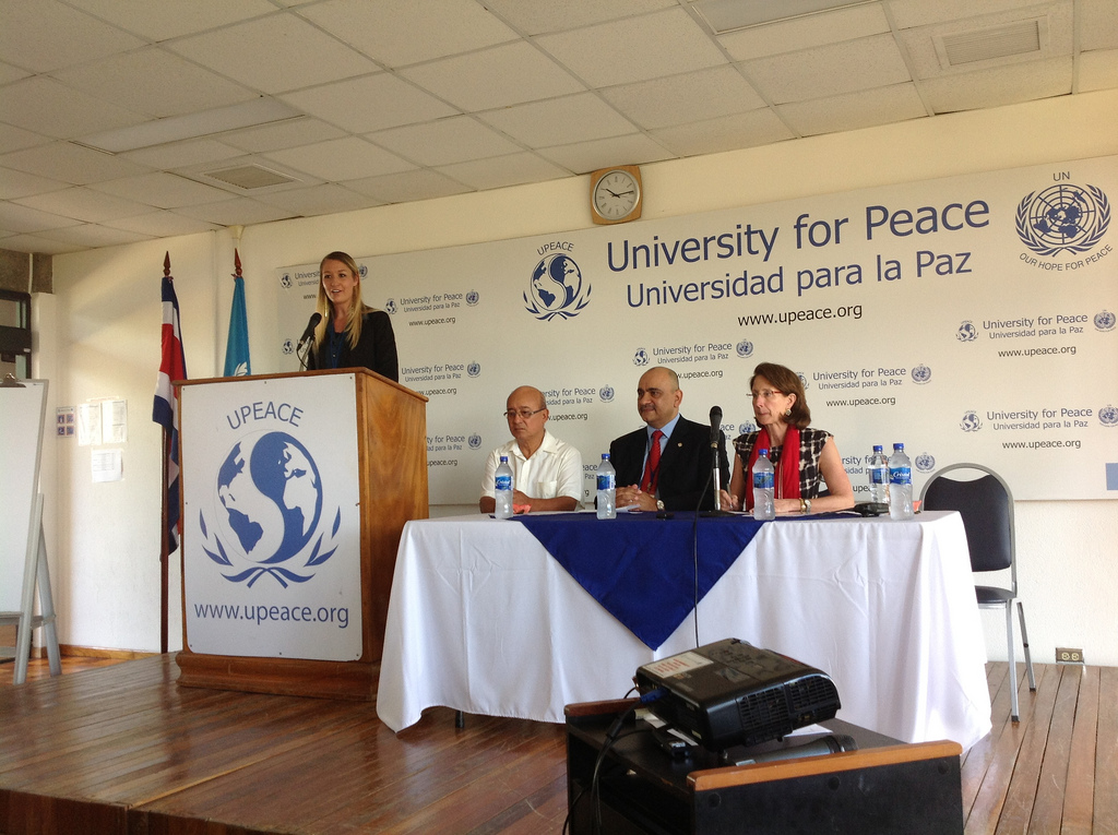 Opening Ceremony of the 2013 United Nations University for Peace Model UN conference in Costa Rica, attended by 13 Pace University New York City students in March.