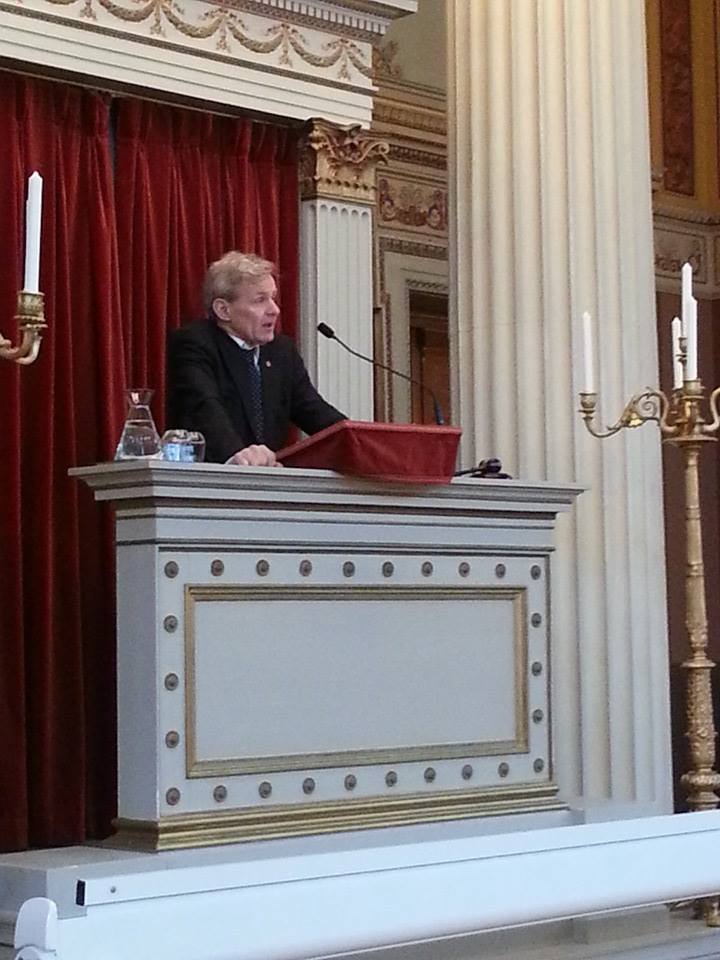 Jan Egeland, former Under Secretary General of the United Nations, addressing the 2015 OsloMUN conference in Norway.